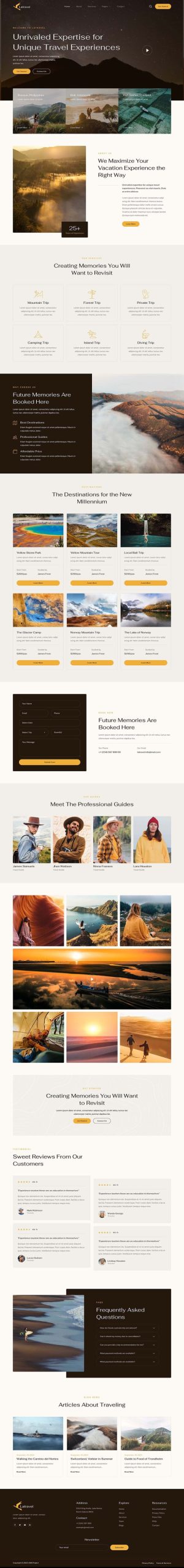Latravel - Travel and Tour Agency Elementor Template Kit