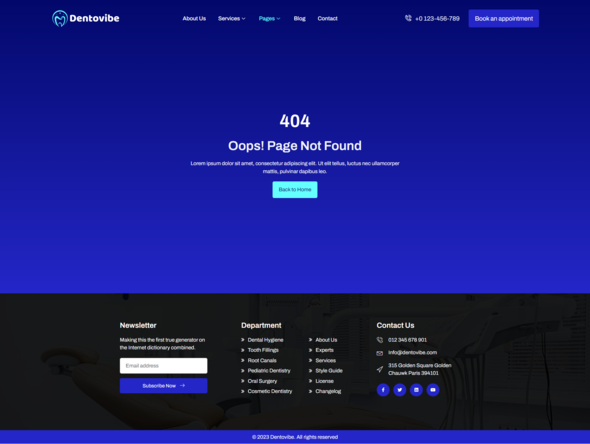 Dentovibe - Dentist & Dental Clinic Elementor Template Kit