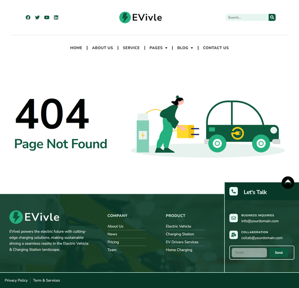 EVivel - Electric Vehicle & Charging Station Elementor Pro Template Kit