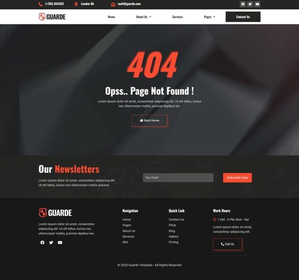 Guarde - Bodyguards & Security Agency Elementor Template Kit