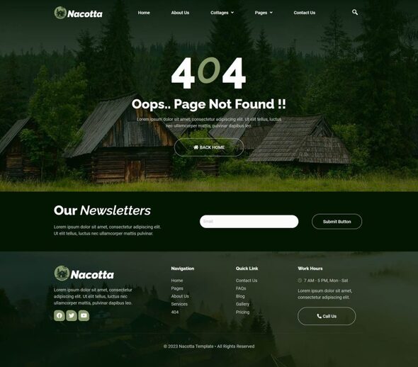 Nacotta - Nature Cottage Elementor Template Kit