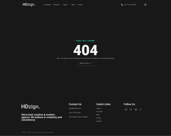 HDzign - Dark Digital Agency Elementor Template Kit