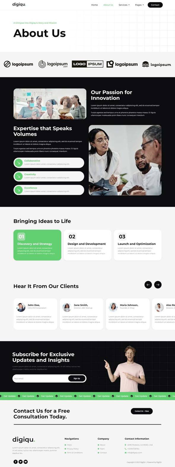 Digiqu - Digital Agency Elementor Template Kit