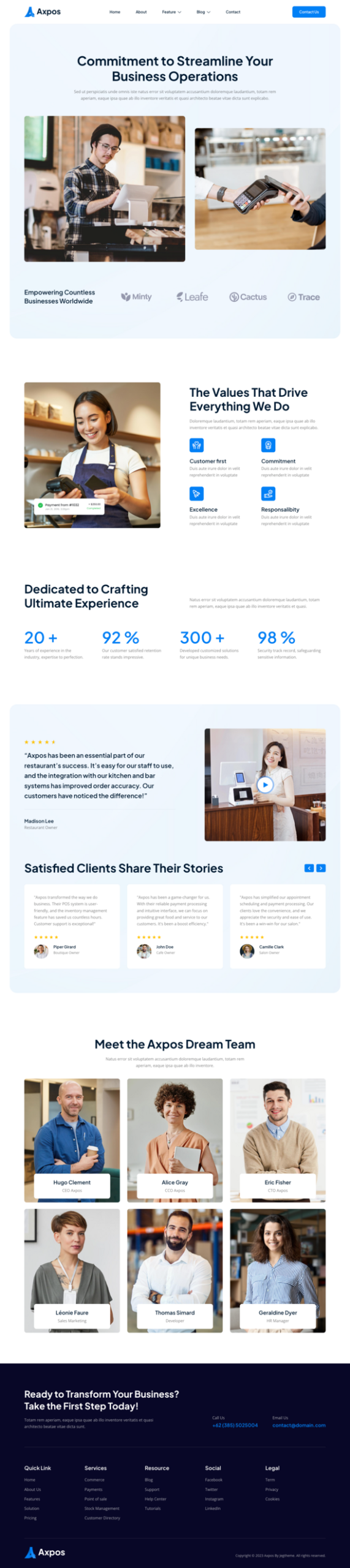 Axpos – Point Of Sale Software & SaaS Landing Page Elementor Template Kit