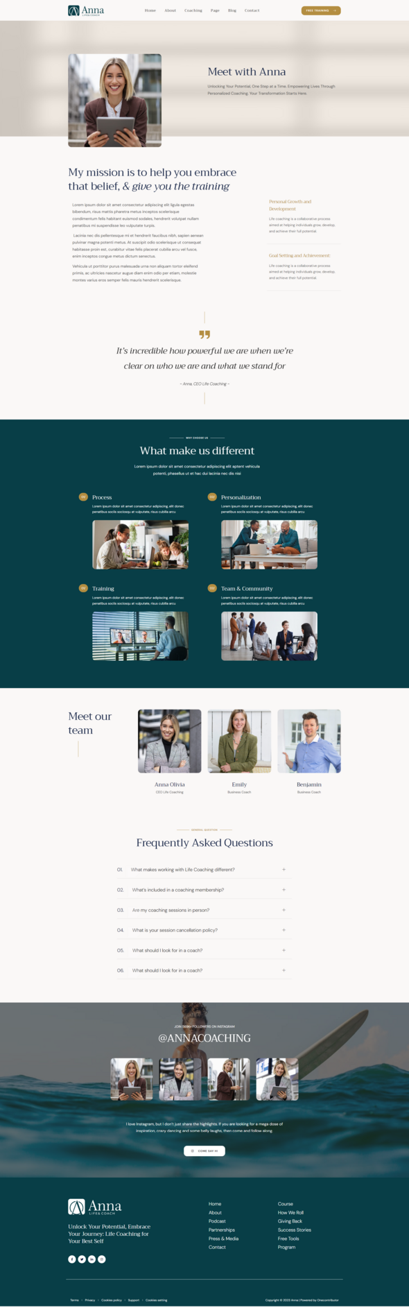 Anna - Life Coach & Motivator Elementor Template Kit