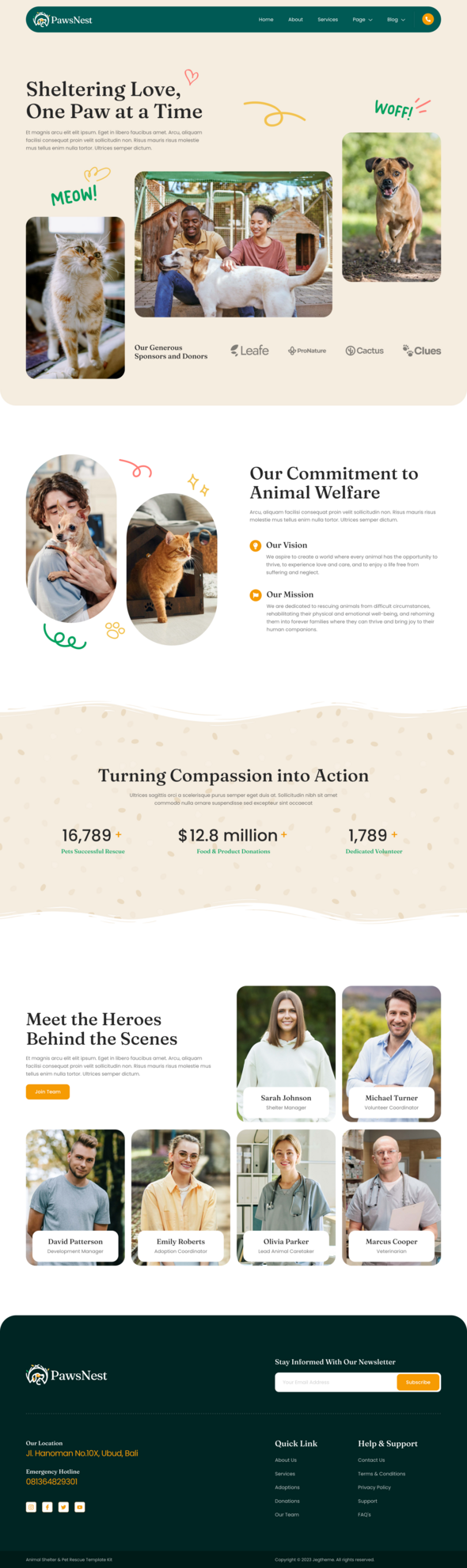 PawsNest – Animal Shelter & Pet Rescue Elementor Template Kit