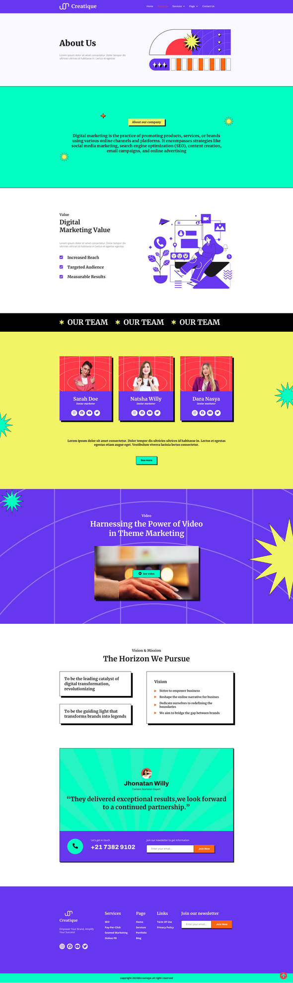 Creatique - Digital Marketing Agency Elementor Template Kit