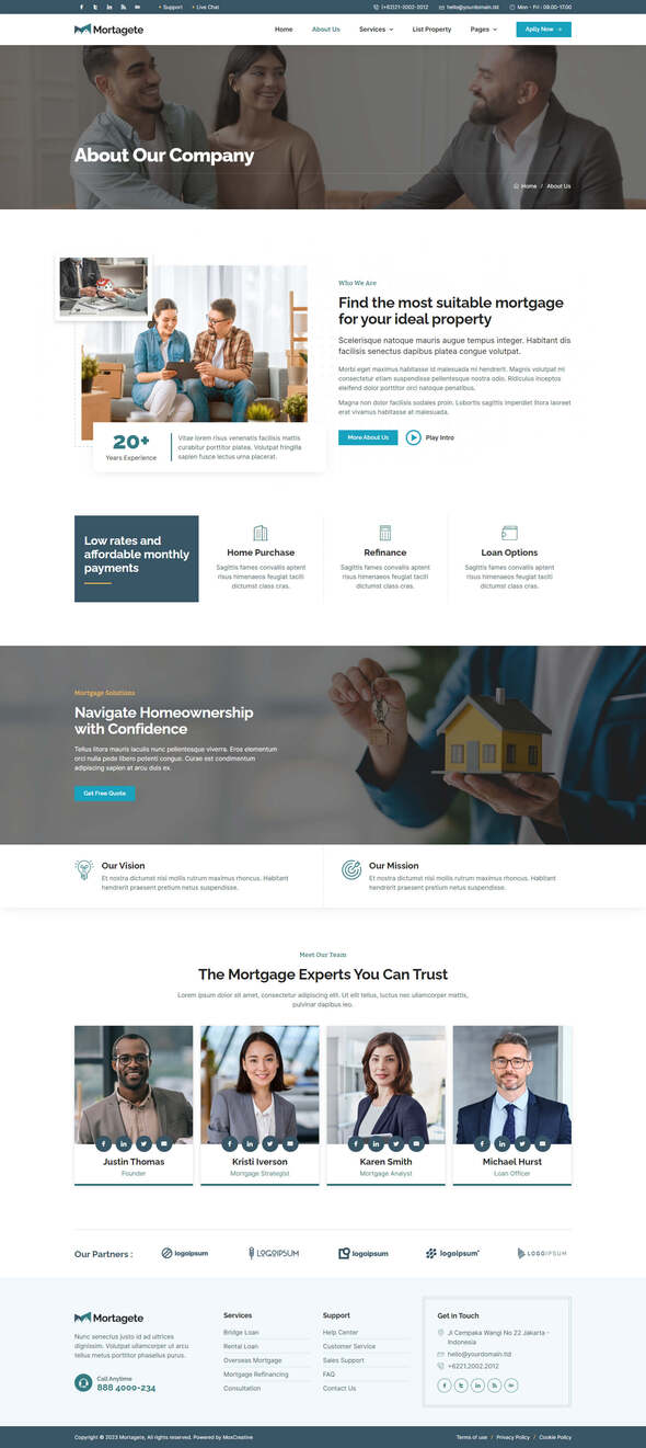 Mortagete - Mortgage Company Elementor Template Kit