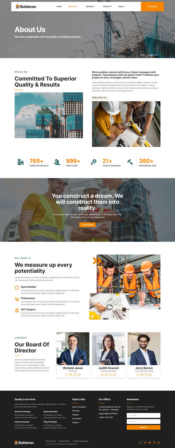 Builderan - Construction Company Elementor Template kit