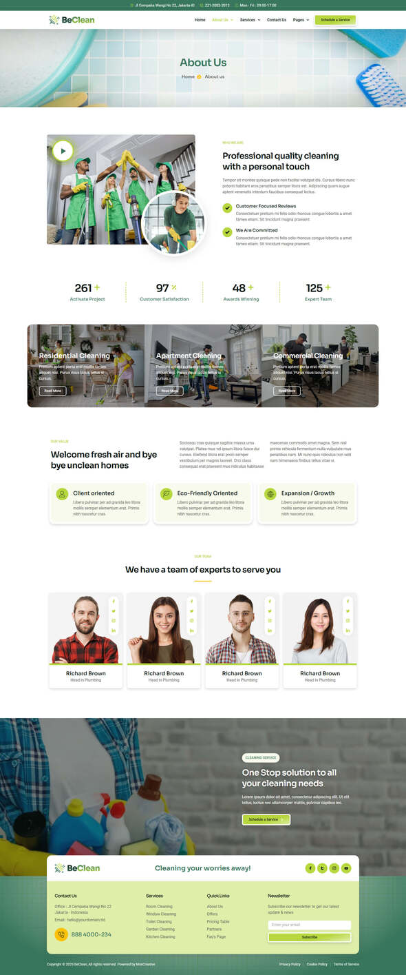 BeClean - Cleaning Service Company Elementor Pro Template Kit
