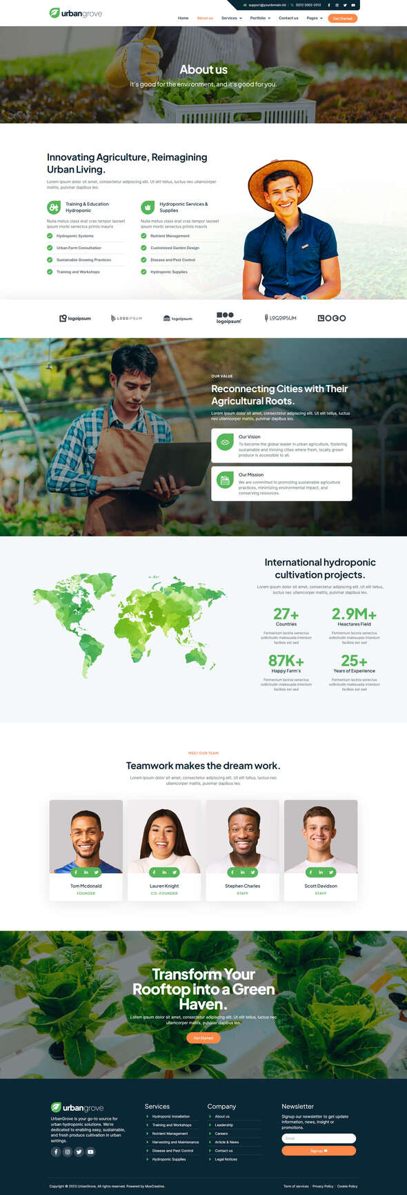 UrbanGrove - Hydroponic & Agriculture Elementor Template Kit