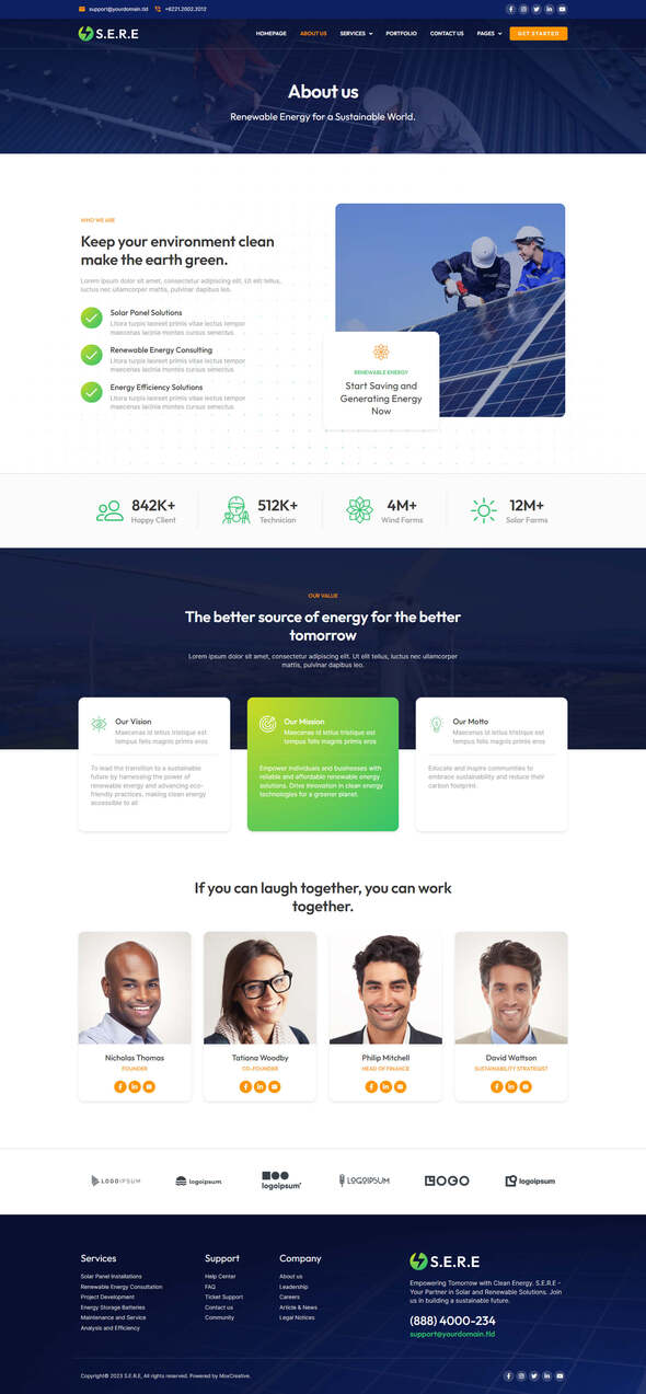 Sere - Solar & Renewable Energy Elementor Pro Template Kit