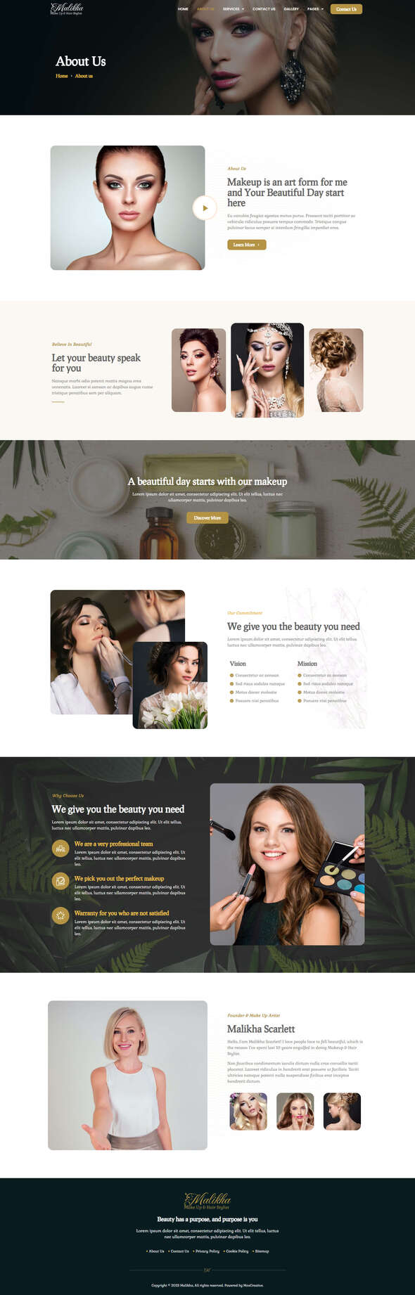 Malikha - Beauty Salon & Spa Elementor Pro Template Kit
