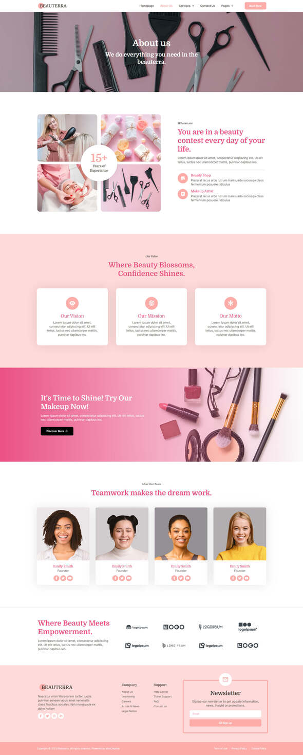 Beauterra - Makeup Artist & Beauty Salon Elementor Pro Template Kit