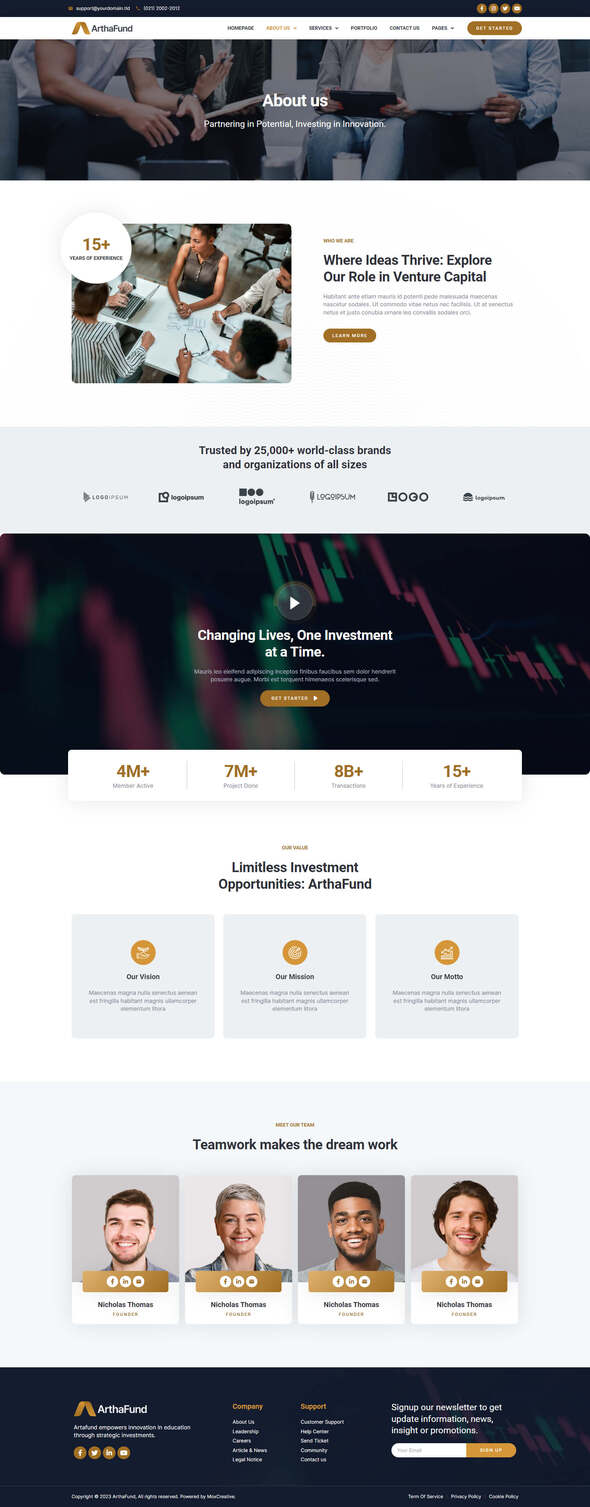 ArthaFund - Finance & Investment Elementor Template Kit