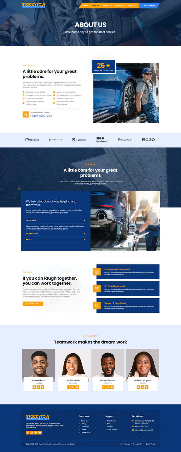 StockyTow - Towing Services Elementor Pro Template Kit