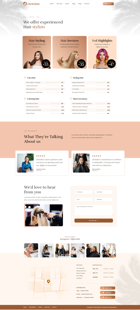 Glowskin - Beauty Salon & Spa Elementor Template Kit