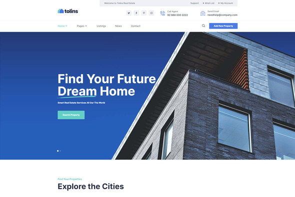 Tolips - Real Estate Business Elementor Template Kit