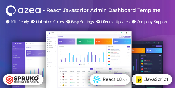 Azea – ReactJS Bootstrap Admin Panel Dashboard Template