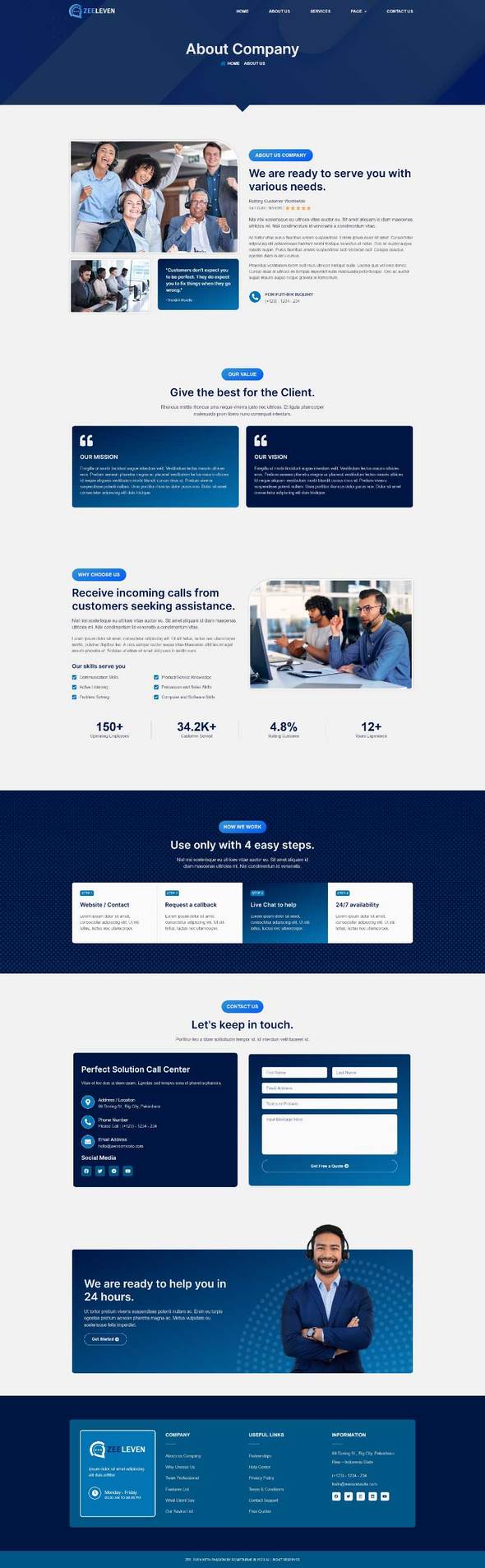 Zeeleven - Call Center & Support Company Elementor Template Kit