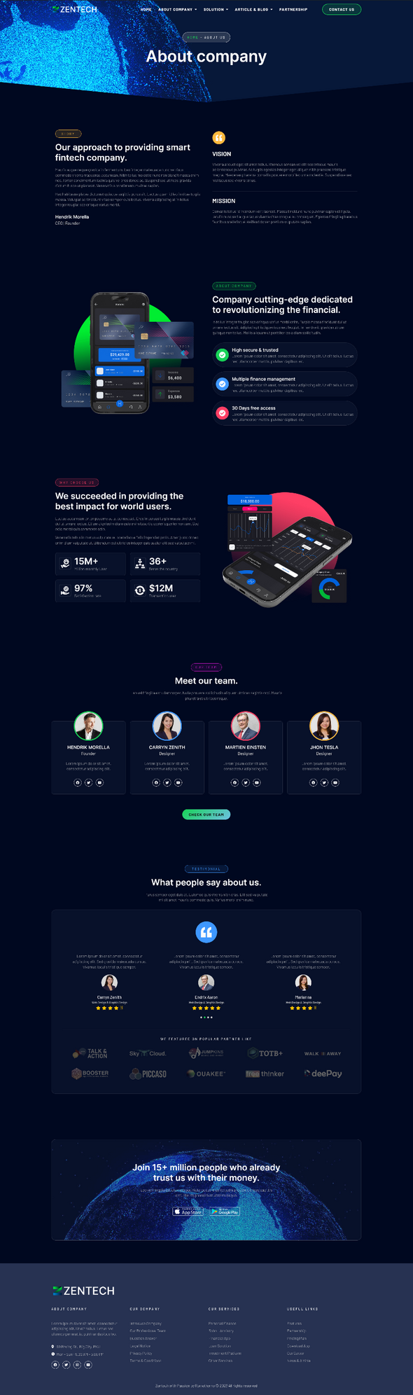 Zentech - Mobile App & Fintech Startup Elementor Template Kit