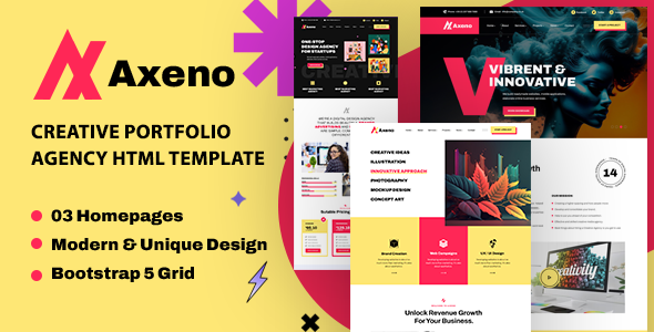 Axeno - Creative Portfolio Agency HTML Template