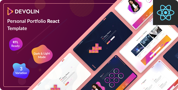 Personal Portfolio/CV/Resume React JS Template - Devolin