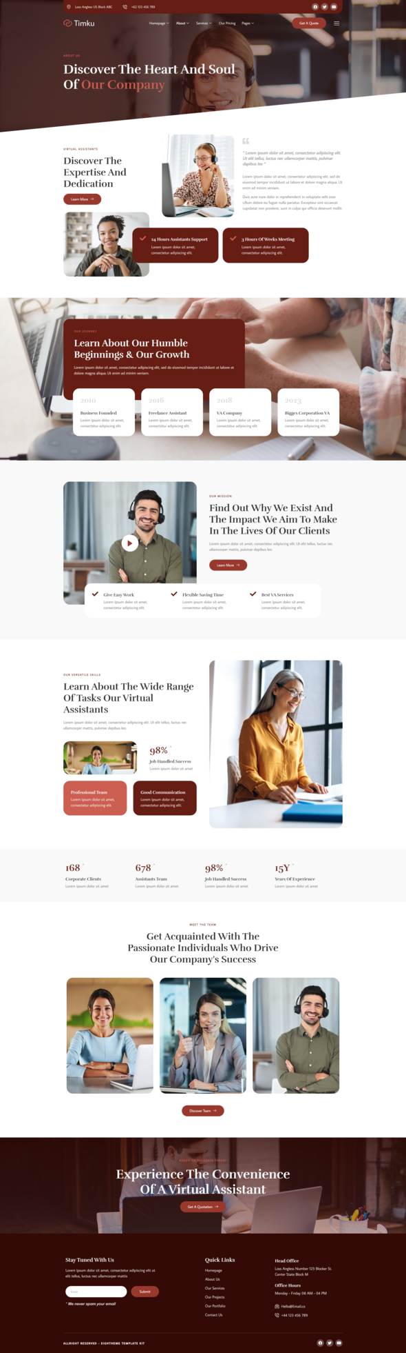 Timku - Virtual Assistant Business Elementor Template Kit