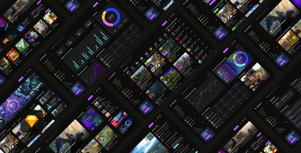 Streamity – Gaming and Streaming Dashboard UI for Sketch