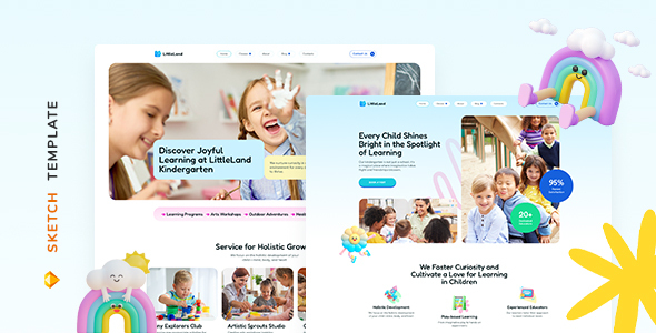 LittleLand – Kindergarten Template for Sketch listing image