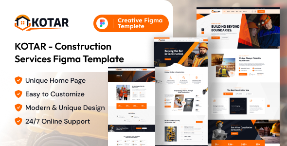 Kotar - Construction Services Figma Template