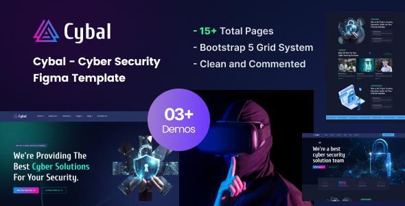 Product preview supplied for Cybal - Cyber Security Figma Template