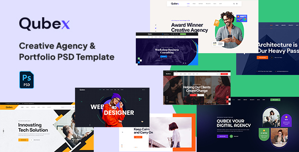 Qubex - Creative Agency & Portfolio PSD Template