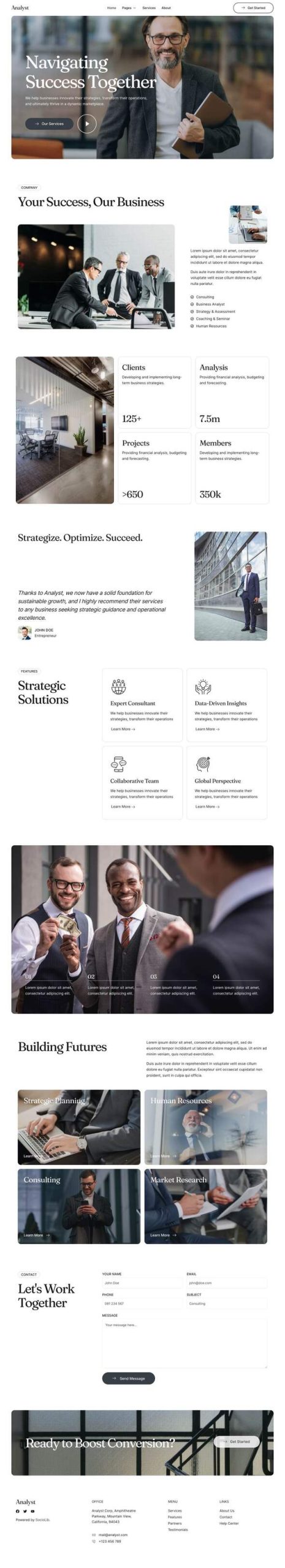 Analyst - Business Consulting & Coaching Elementor Template Kit