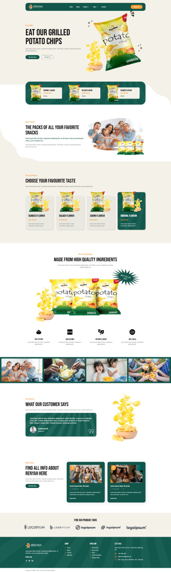 Renyah - Snack Brand & Shop Elementor Template Kit
