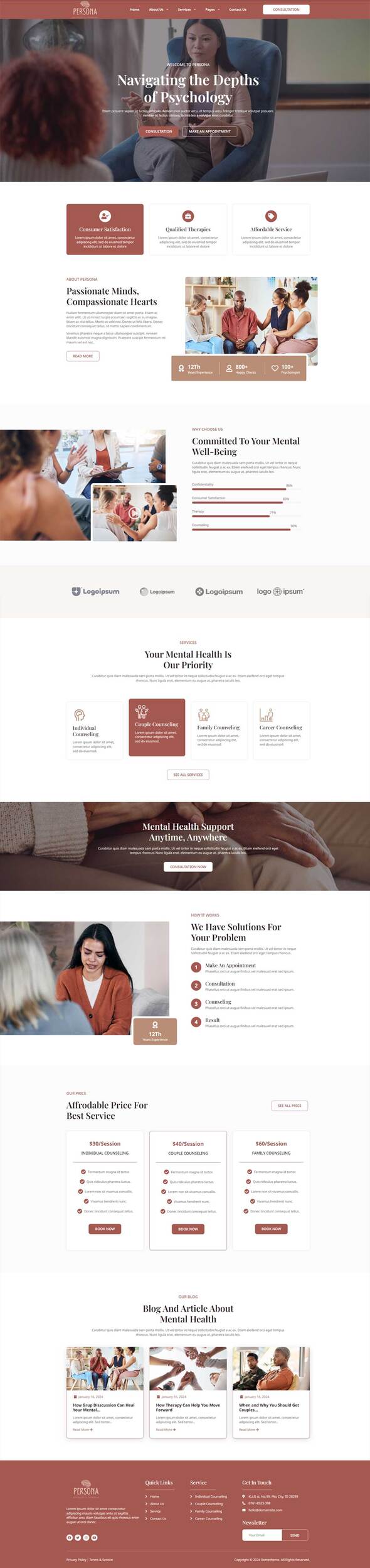 Persona - Psychology & Counseling Elementor Template Kit