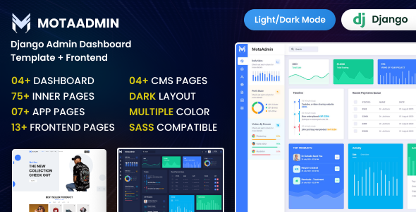 MotaAdmin - Django Admin Dashboard Template + Frontend