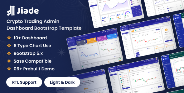 Jiade – Crypto Trading Admin Dashboard Bootstrap Template