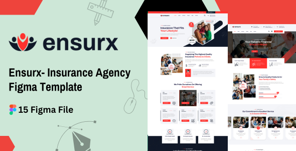 Product preview supplied for Ensurx - Insurance Agency Company Figma Template