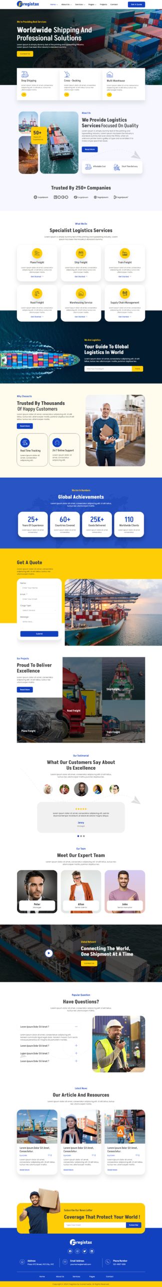 Fregistax - Cargo & Logistics Elementor Template Kit