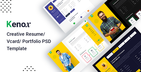 Product preview supplied for Kenox - Creative Resume/Vcard/portfolio PSD Template