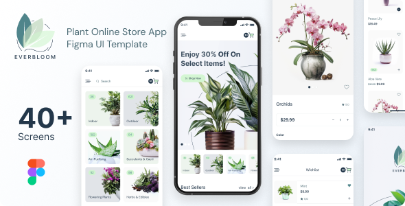 Everbloom - Plant Online Store App Figma UI Template
