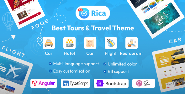 Rica - Travel & Tour Online Booking Angular 22 Template