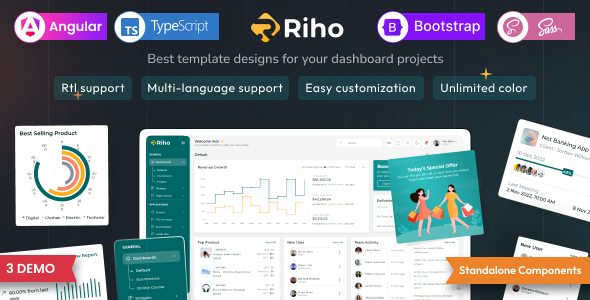 Riho – Angular 22 Admin Dashboard Template