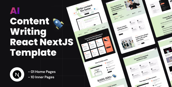 Contis - AI Writer & Copywriting Landing Page React NextJS Template