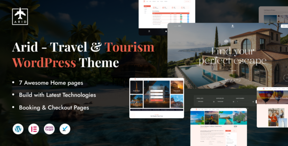 Arid - Travel & Tourism Booking Elementor WordPress Theme
