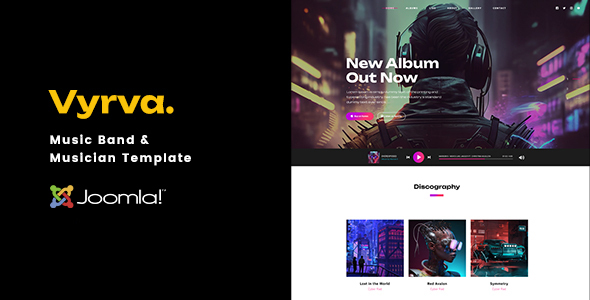 Vyrva- Music Band & Musician Joomla 6 Template