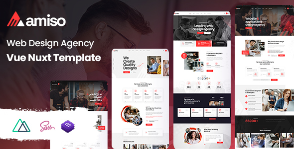 Amiso - Web Design Agency Vue Nuxt Template