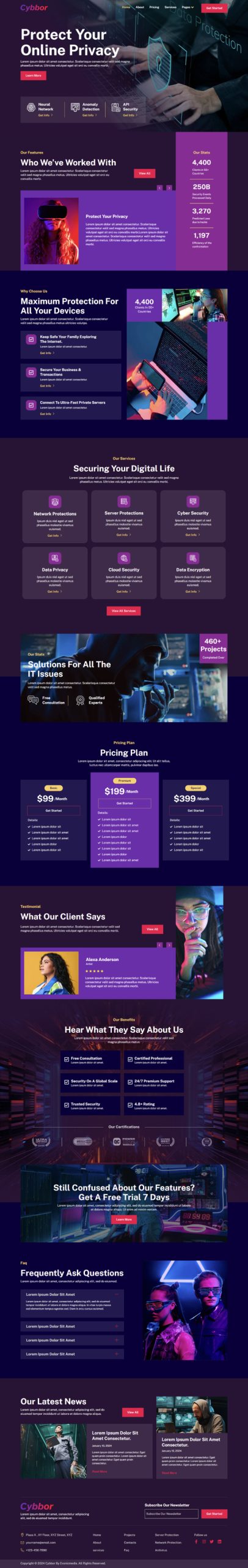 Cybbor – Cyber Security Services Elementor Template Kit