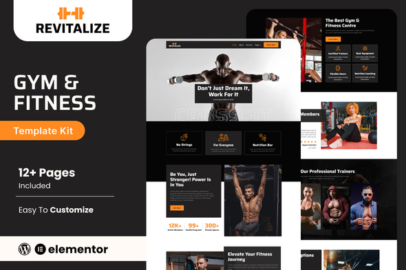 Revitalize - Fitness Gym Elementor Template Kit listing image